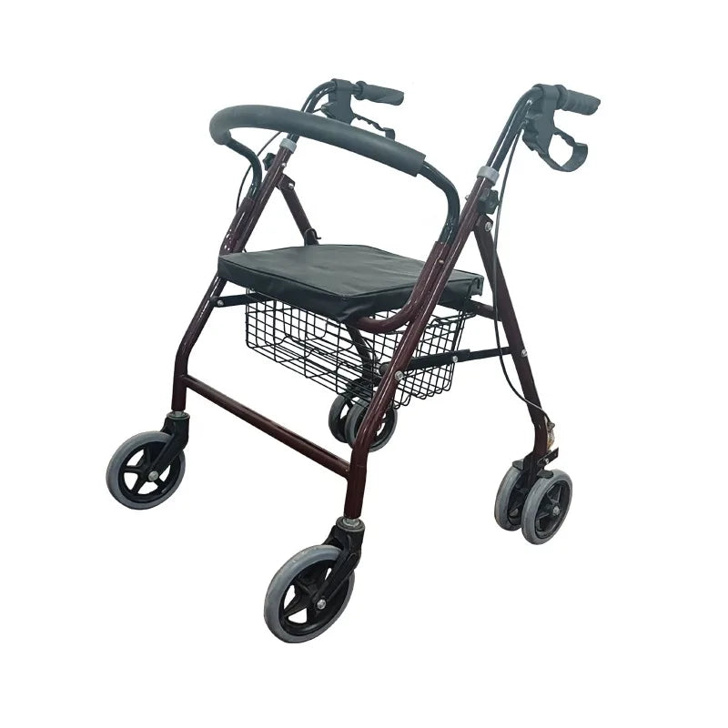 New Design Space Saver Medical Folding Elderly Walking Walker Rollator with Seat