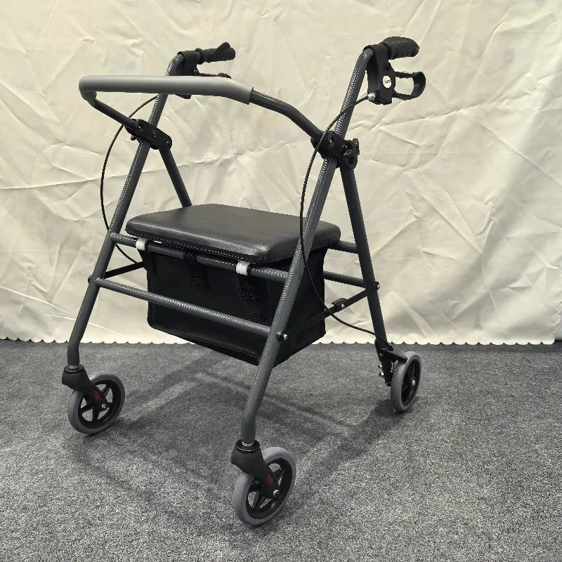 Heavy-Duty Walker & Rollator with Comfortable Seat & Practical Storage Basket