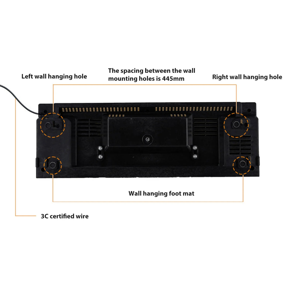 Wall Mounted Heating Machine Safety Electric Wall Mounted Heater Space Saving Nature Warm Wind with Remote Control for Bedroom