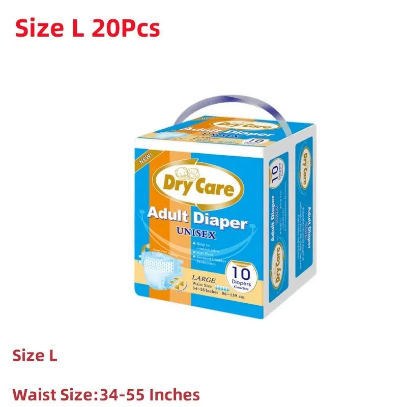 20Pcs Overnight High Absorb Adult Disposable Diapers Unisex Breathable Leakproof Elderly Incontinence Nappies for Men & Women
