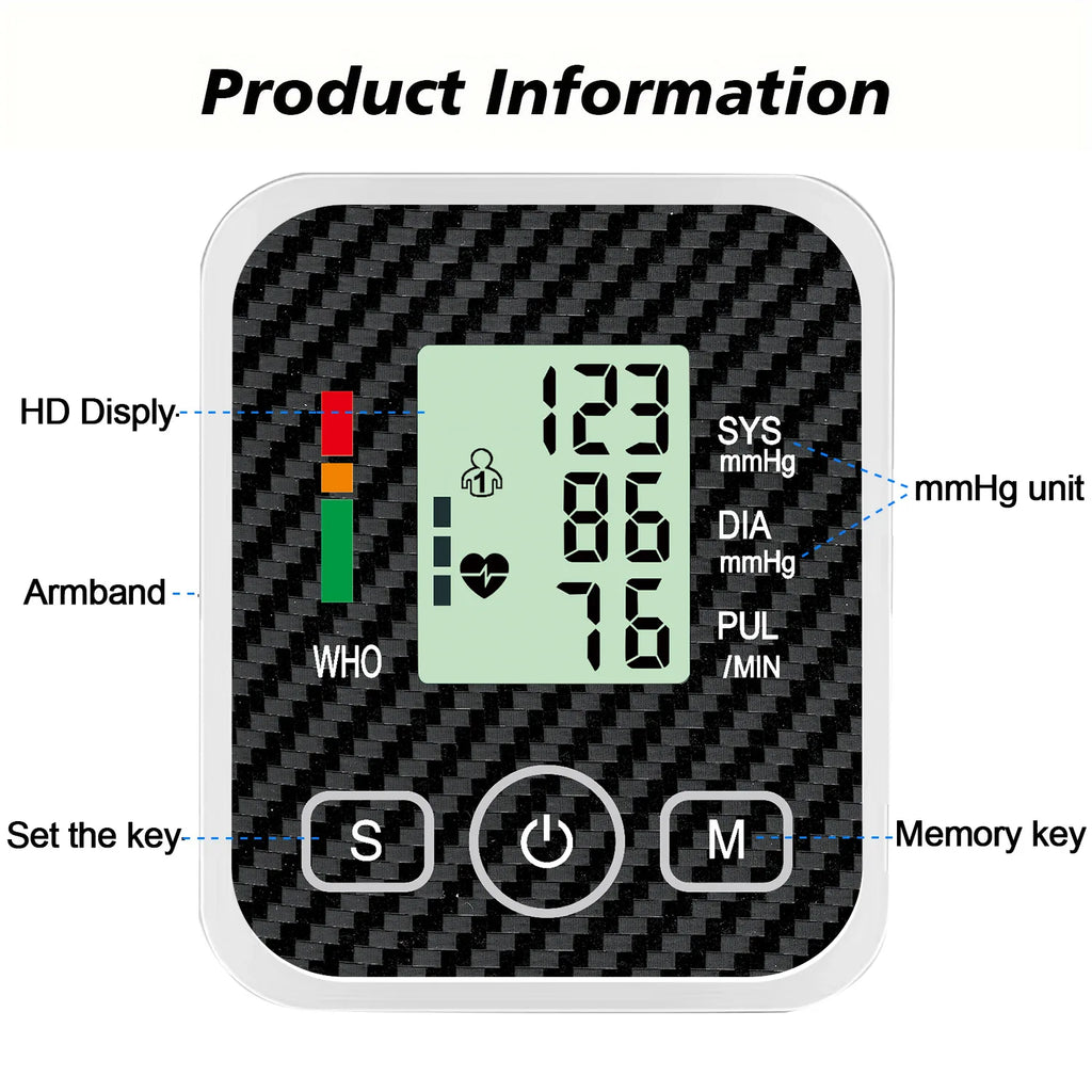 New Blood Pressure Monitor Upper Arm Automatic Tonometer Digital Tensiometer BP Monitor Medical Sphygmomanometer Health Care