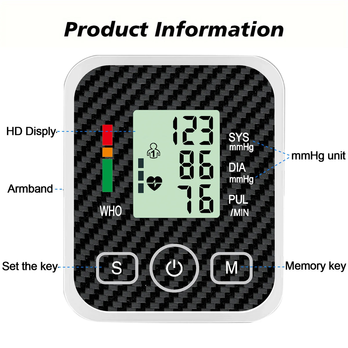 New Blood Pressure Monitor Upper Arm Automatic Tonometer Digital Tensiometer BP Monitor Medical Sphygmomanometer Health Care