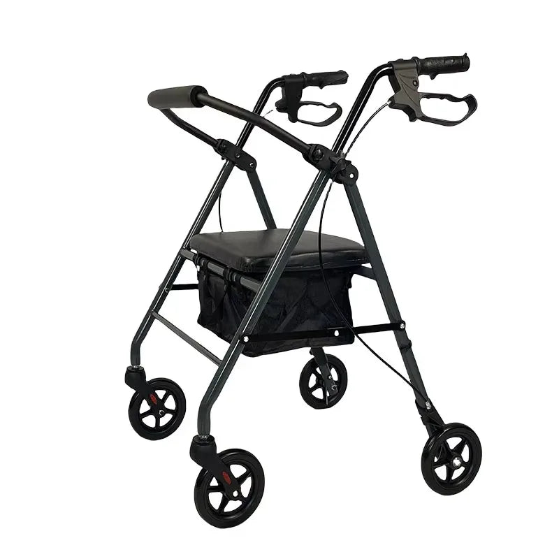 Heavy-Duty Walker & Rollator with Comfortable Seat & Practical Storage Basket