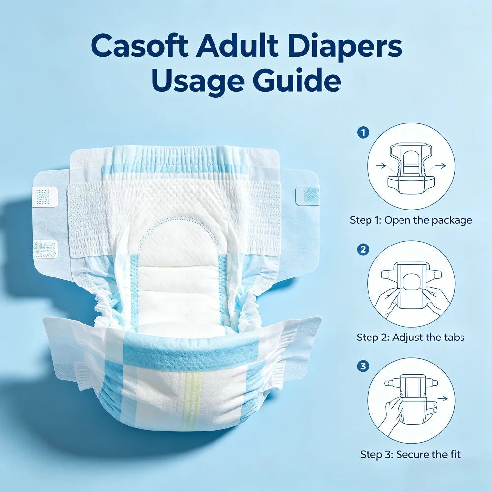 Casoft Adult Diaper Elderly Nappy Incontinence Soft Absorbent Disposable Breathable Leakproof Thickened Nursing Pad Daily