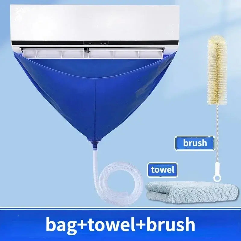 1-6ps Summer Ac Cleaning Kit Air Conditioner Bag with Drain Pipe Cleaner Waterproof Conditioning Washing Set Aircon Tools
