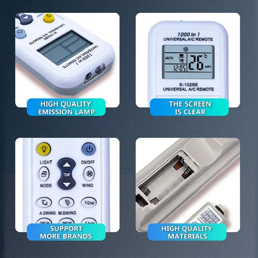 MRSVI Universal A/C Air Conditioning Remote Control K1028E Air Con ALL MAJOR BRANDS LCD DGS