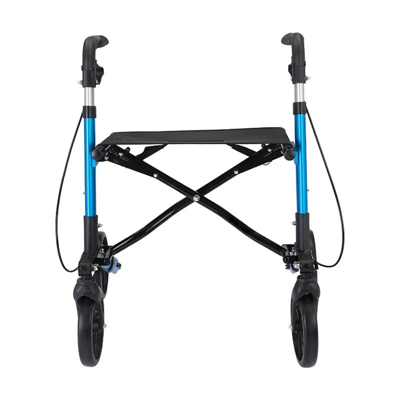 Folding Walker Portable Elderly Walking Aid Adjustable Lightweight Aluminum Rollator Comfortable Walker