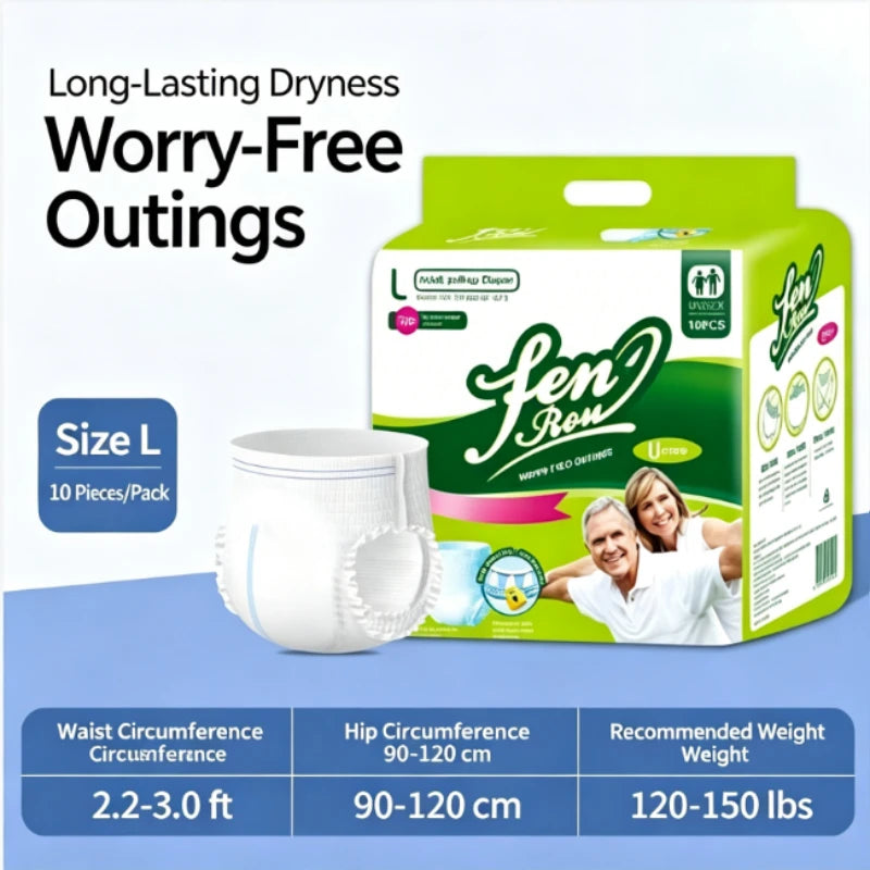 Adult Pull Up Diapers Thick High Absorbency Elderly Incontinence Pants Disposable Leakproof Soft Comfort Waistband Unisex Day