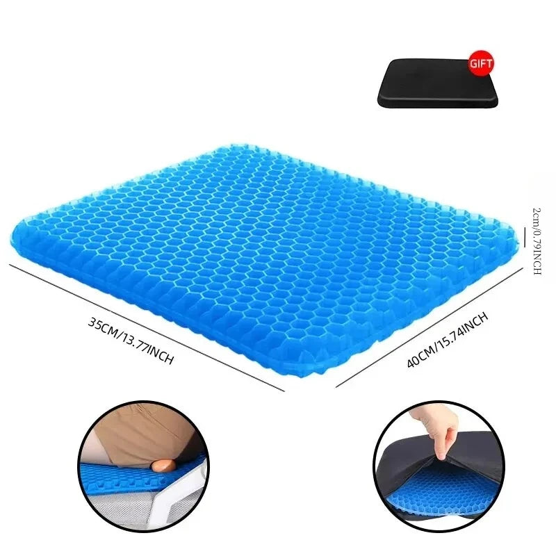 Extra Thick Gel Seat Cushion Breathable Honeycomb Design For Pressure Relief Back Tailbone Pain Home&Office Wheelchair Cars