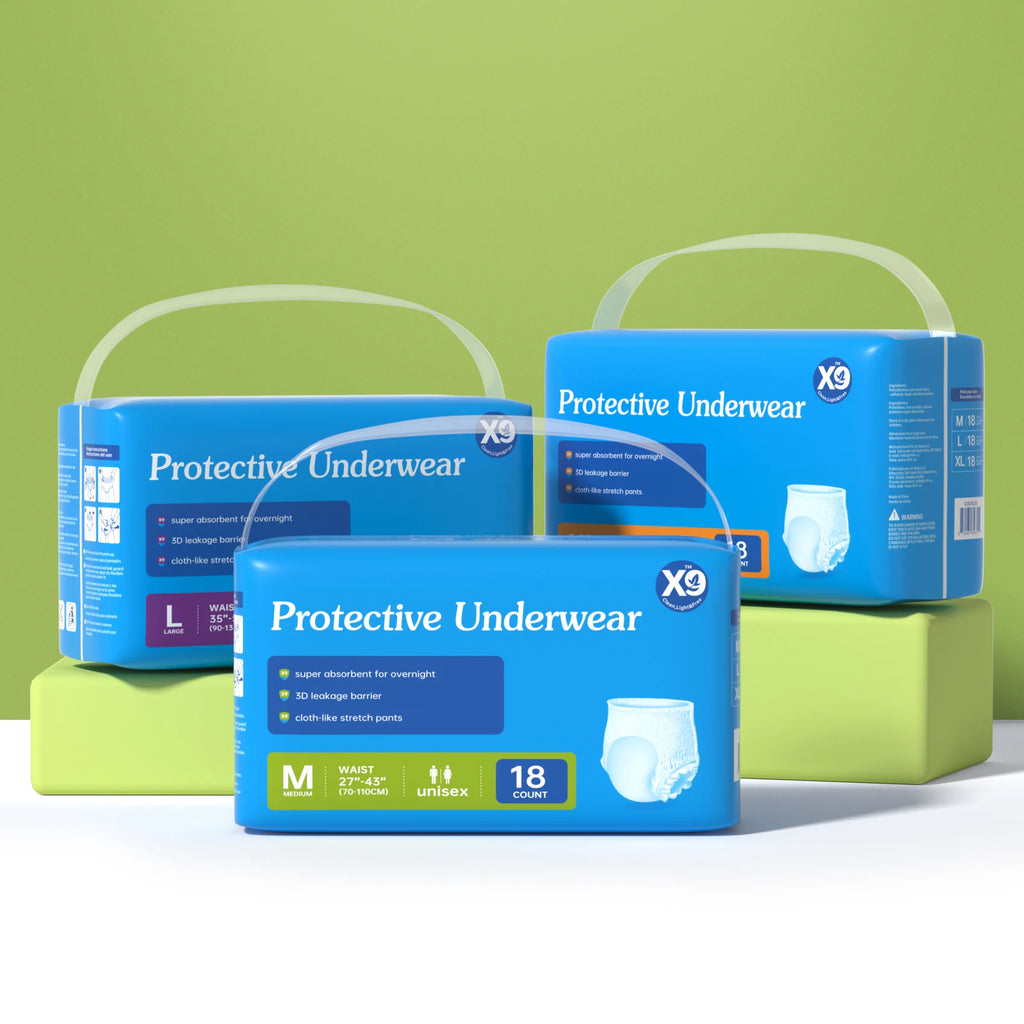 X9  18pcs Adult Pull Up Diaper Pants for Incontinence, High Absorbency Leakproof Disposable Incontinence Underwear, Stretch Waist Breathable Adult Diapers for Elderly, Postpartum Women & Overnight Use