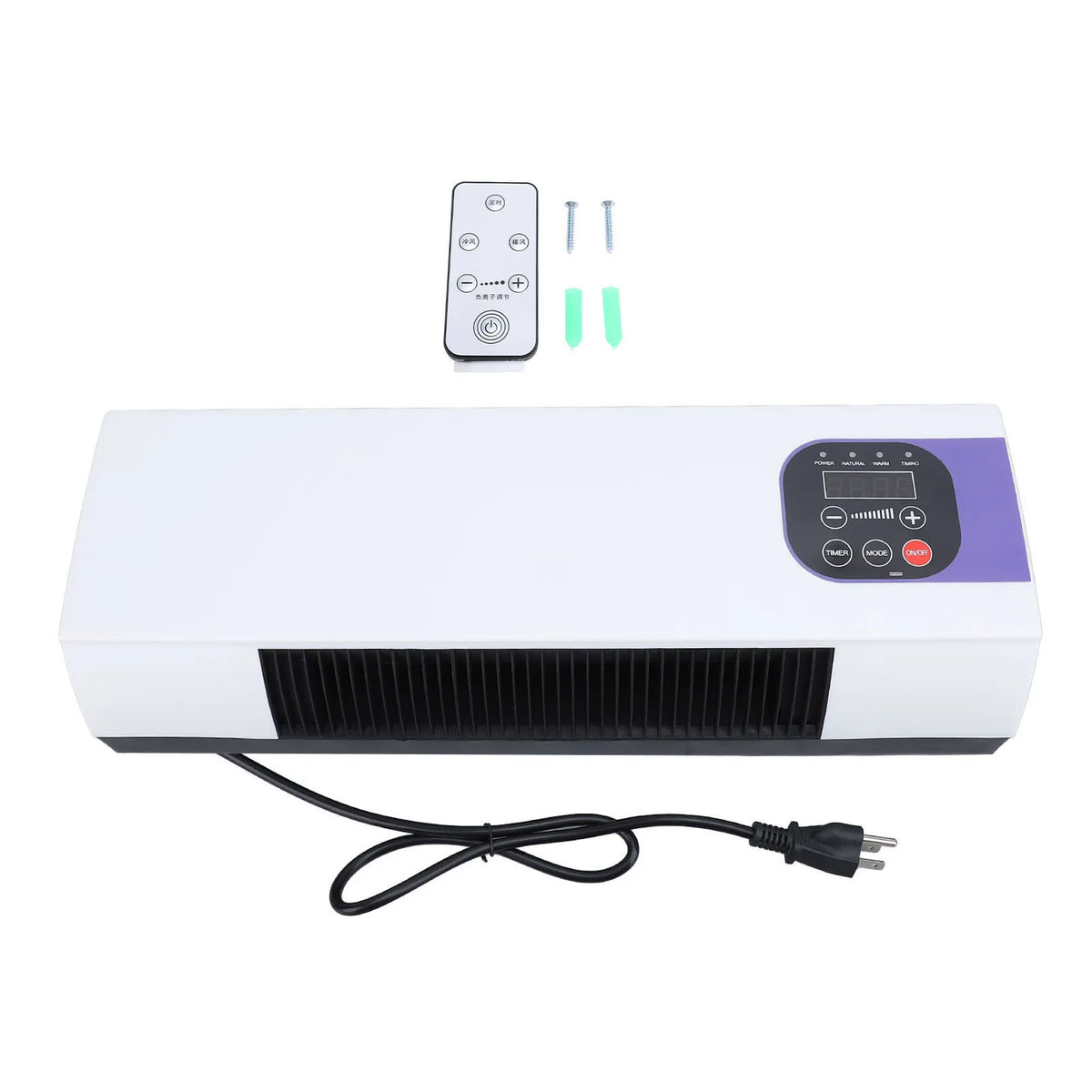 Wall Mounted Heating Machine Safety Electric Wall Mounted Heater Space Saving Nature Warm Wind with Remote Control for Bedroom