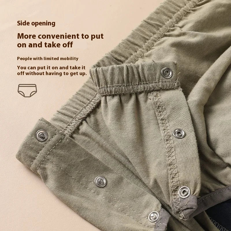Leak-proof Cotton Adult Diaper Breif Washable Diaper Pants Bedrest Elderly Diaper Waterproof Urine Leakage Prevention Care Cloth