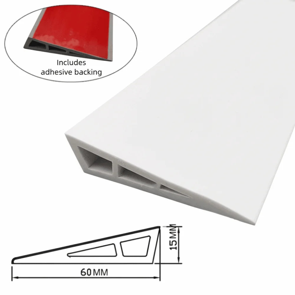 Carpet To Tile Rise Threshold Ramps 60cm Self Adhesive Wheelchairs Ramps Soft PVC Floor Transition Strip Wood/Tile Floor