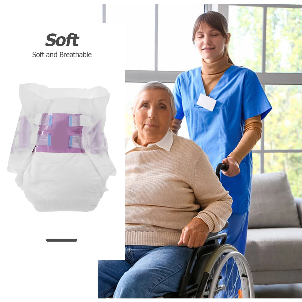 10pcs Adult Diaper Nonwoven Wood Pulp Water-Absorbing Patient Incontinence Diaper Briefs Underwear Ostomy For The Elderly Size L