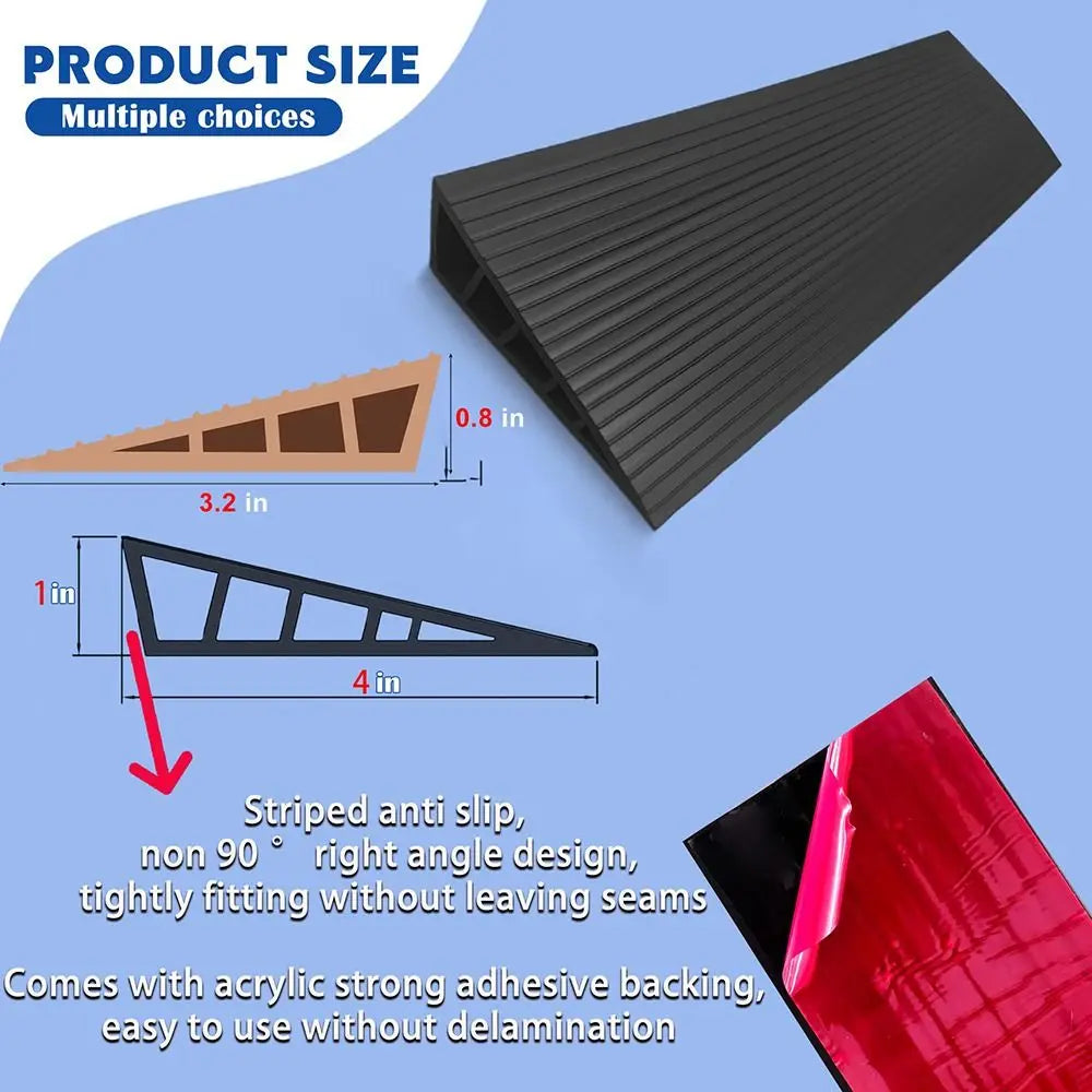 Carpet To Tile Rise Threshold Ramps 60cm Self Adhesive Wheelchairs Ramps Soft PVC Floor Transition Strip Wood/Tile Floor