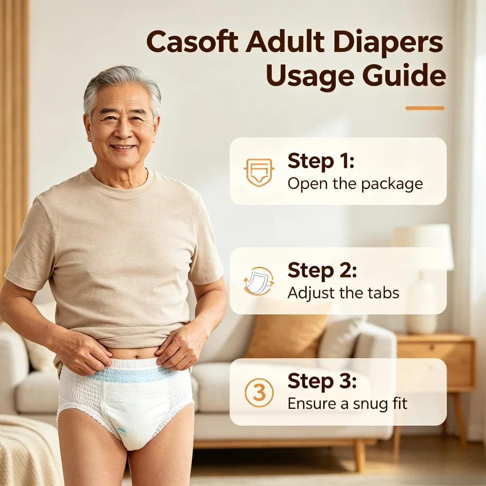 Casoft Adult Diaper Elderly Nappy Incontinence Soft Absorbent Disposable Breathable Leakproof Thickened Nursing Pad Daily