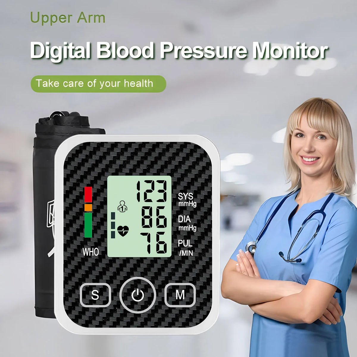 New Blood Pressure Monitor Upper Arm Automatic Tonometer Digital Tensiometer BP Monitor Medical Sphygmomanometer Health Care