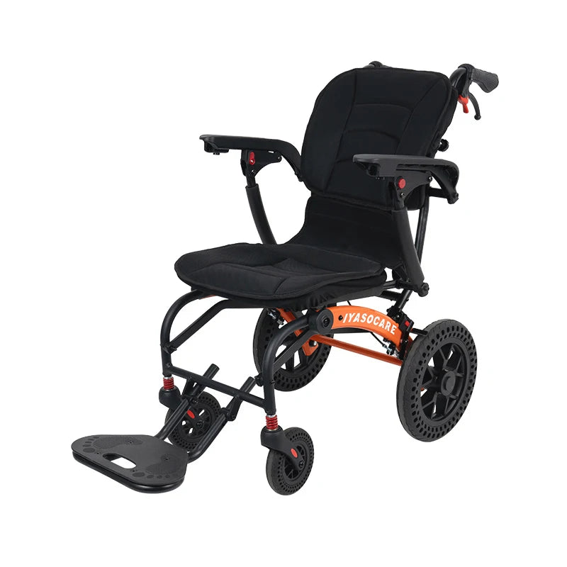 Portable Folding Air Plane Travel Lightweight Wheelchair