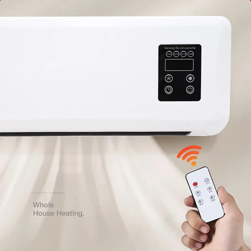 Portable Heater Electric Heating Machine Air Conditioner Wall Mounted Air Conditioner Fan Heater Remote Control Bedroom Bathroom