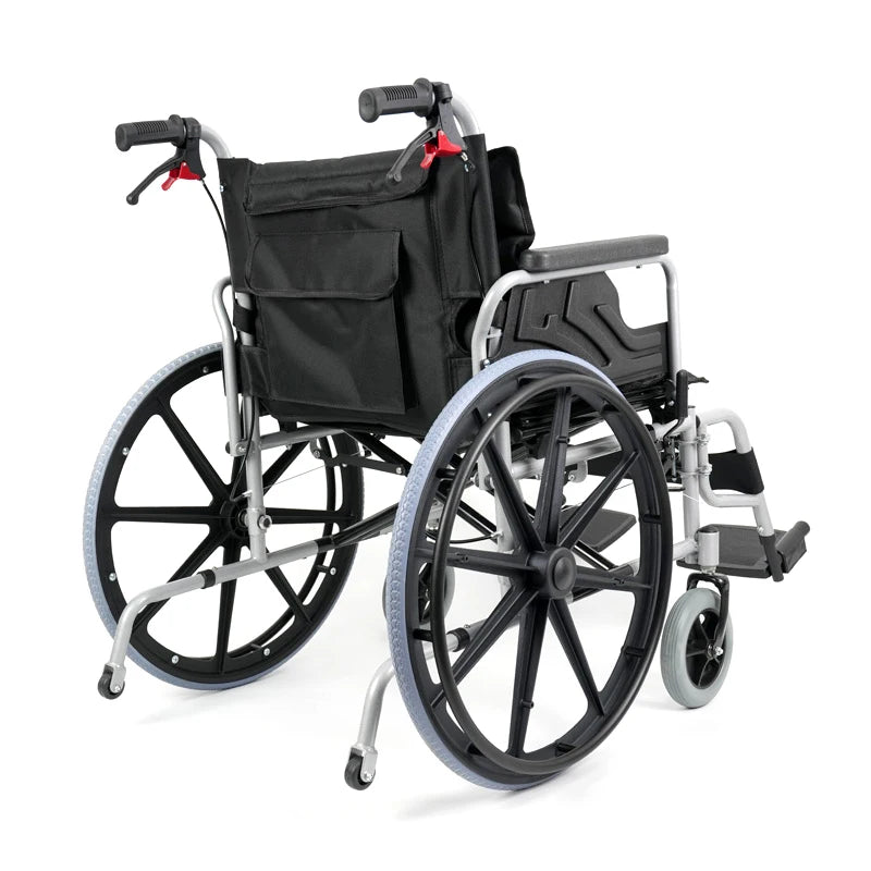 Large Size Widen Seat Manual Wheelchair Folding Wheel Chair For Elderly People