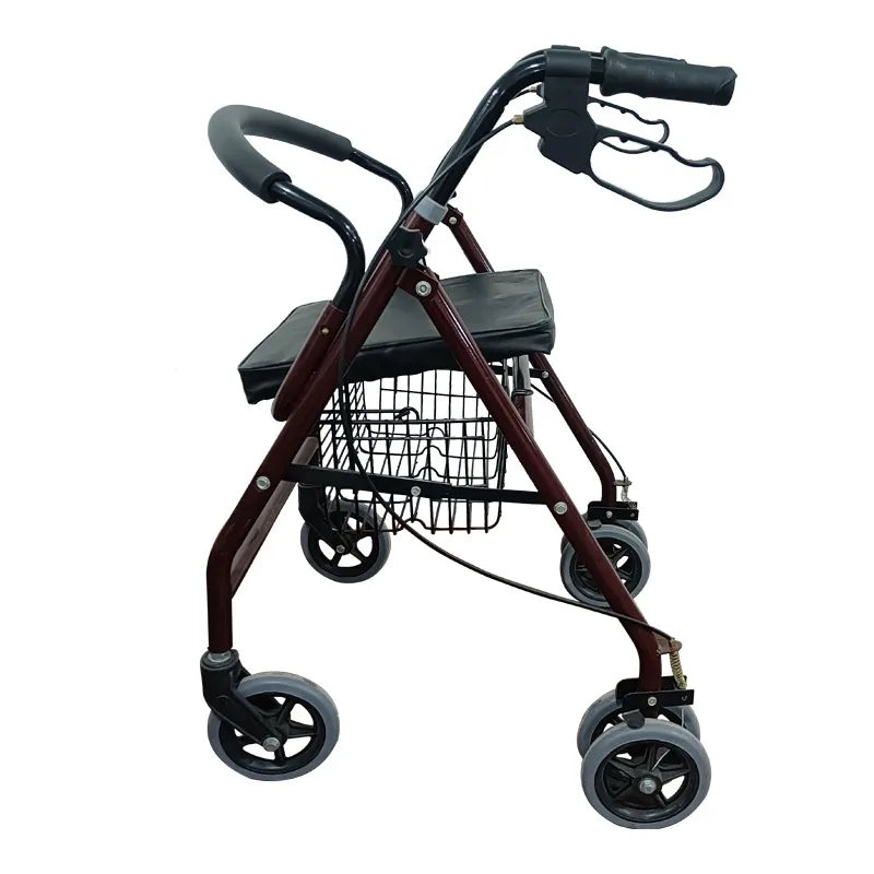 New Design Space Saver Medical Folding Elderly Walking Walker Rollator with Seat