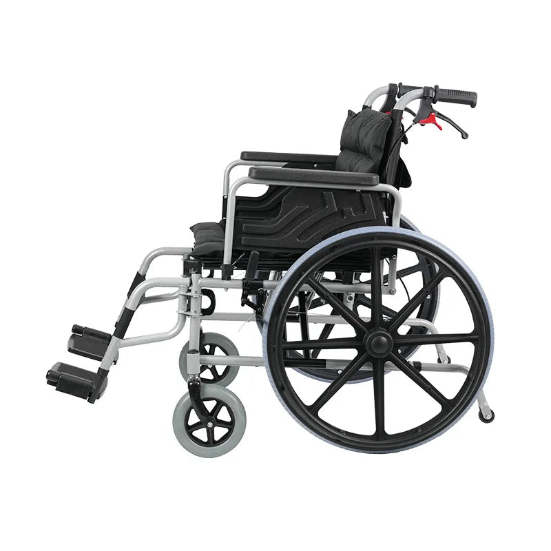 Large Size Widen Seat Manual Wheelchair Folding Wheel Chair For Elderly People