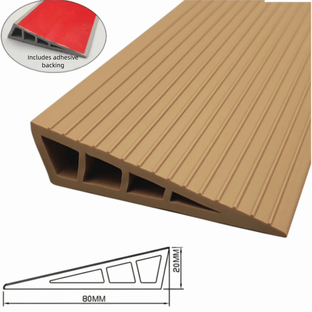 Carpet To Tile Rise Threshold Ramps 60cm Self Adhesive Wheelchairs Ramps Soft PVC Floor Transition Strip Wood/Tile Floor