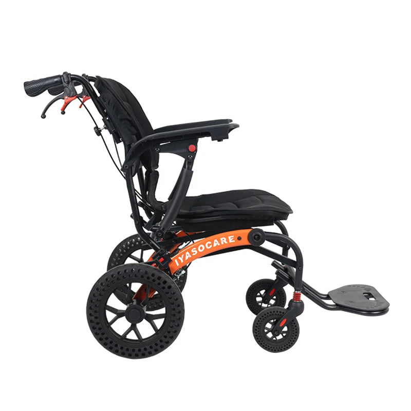 Portable Folding Air Plane Travel Lightweight Wheelchair