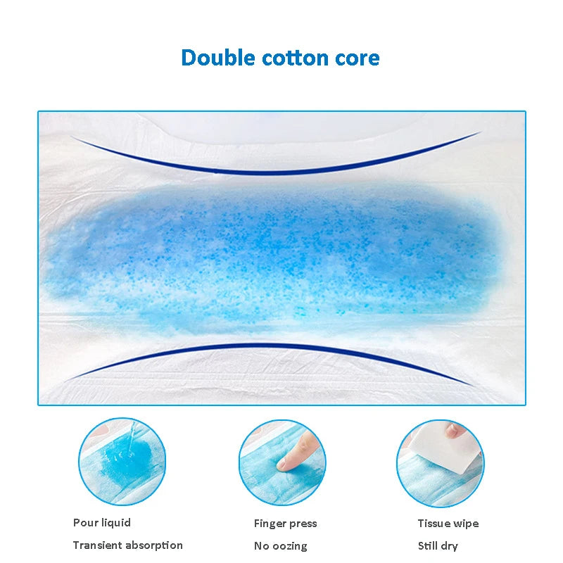 10Pcs Ultra Absorbent Adult Diaper Soft Breathe Incontinence Pant Elderly Postpartum Women Patients Leak-Proof Dry Cool Care Mat