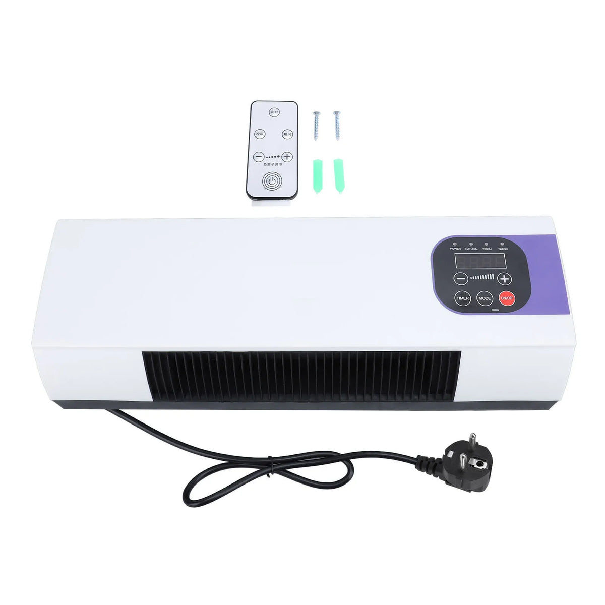 Wall Mounted Heating Machine Safety Electric Wall Mounted Heater Space Saving Nature Warm Wind with Remote Control for Bedroom