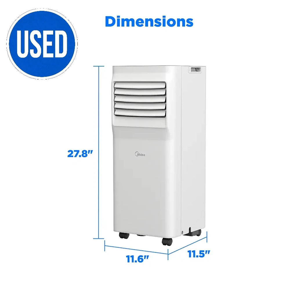 Midea 3-in-1 Portable AC Unit Refurbished Air Conditioner Wheeler Cool Fan Dehumidifier Lightweight Moving Aircon with Easy Install Hardware