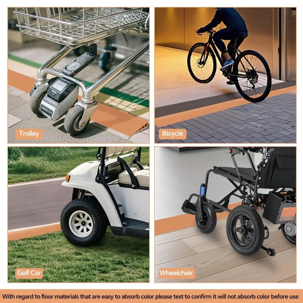 Carpet To Tile Rise Threshold Ramps 60cm Self Adhesive Wheelchairs Ramps Soft PVC Floor Transition Strip Wood/Tile Floor