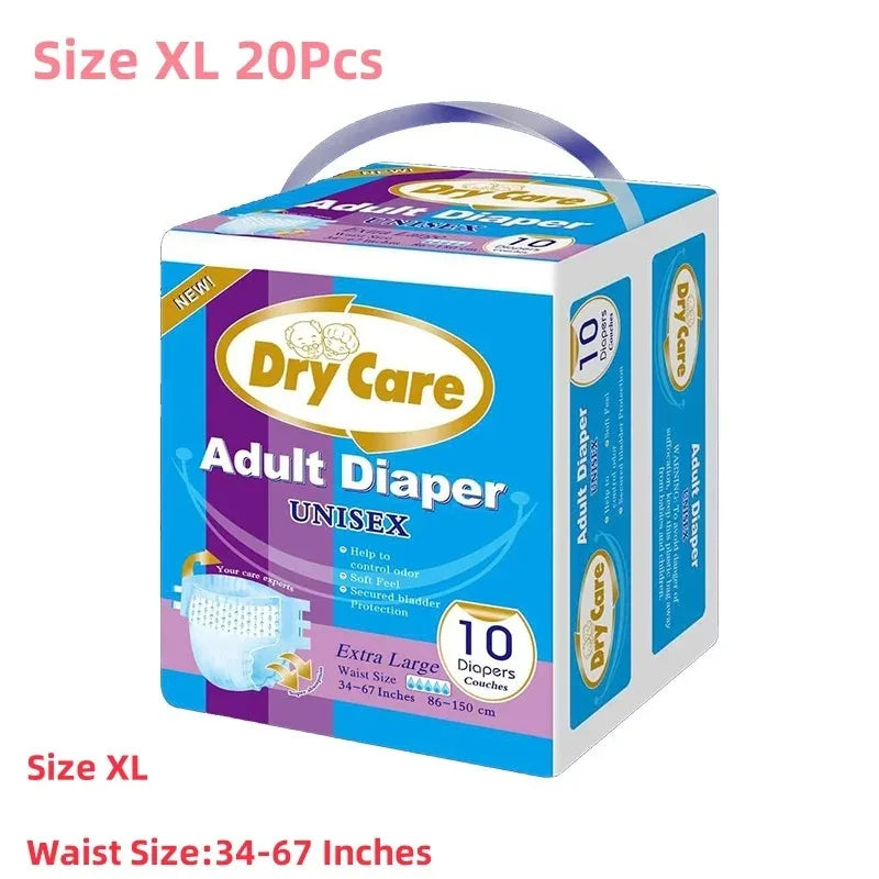20Pcs Overnight High Absorb Adult Disposable Diapers Unisex Breathable Leakproof Elderly Incontinence Nappies for Men & Women