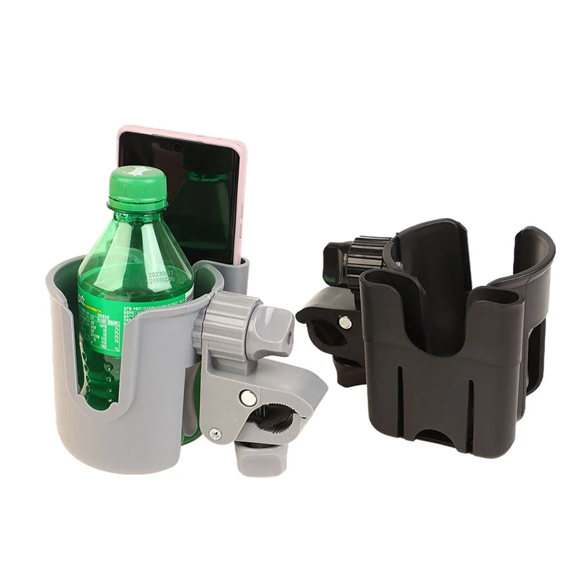1 Piece Universal Bottle Holder 2-in-1 Stroller Water Cup Holder With Phone Holder For Kids Wheelchair Toddler DIY Accessories