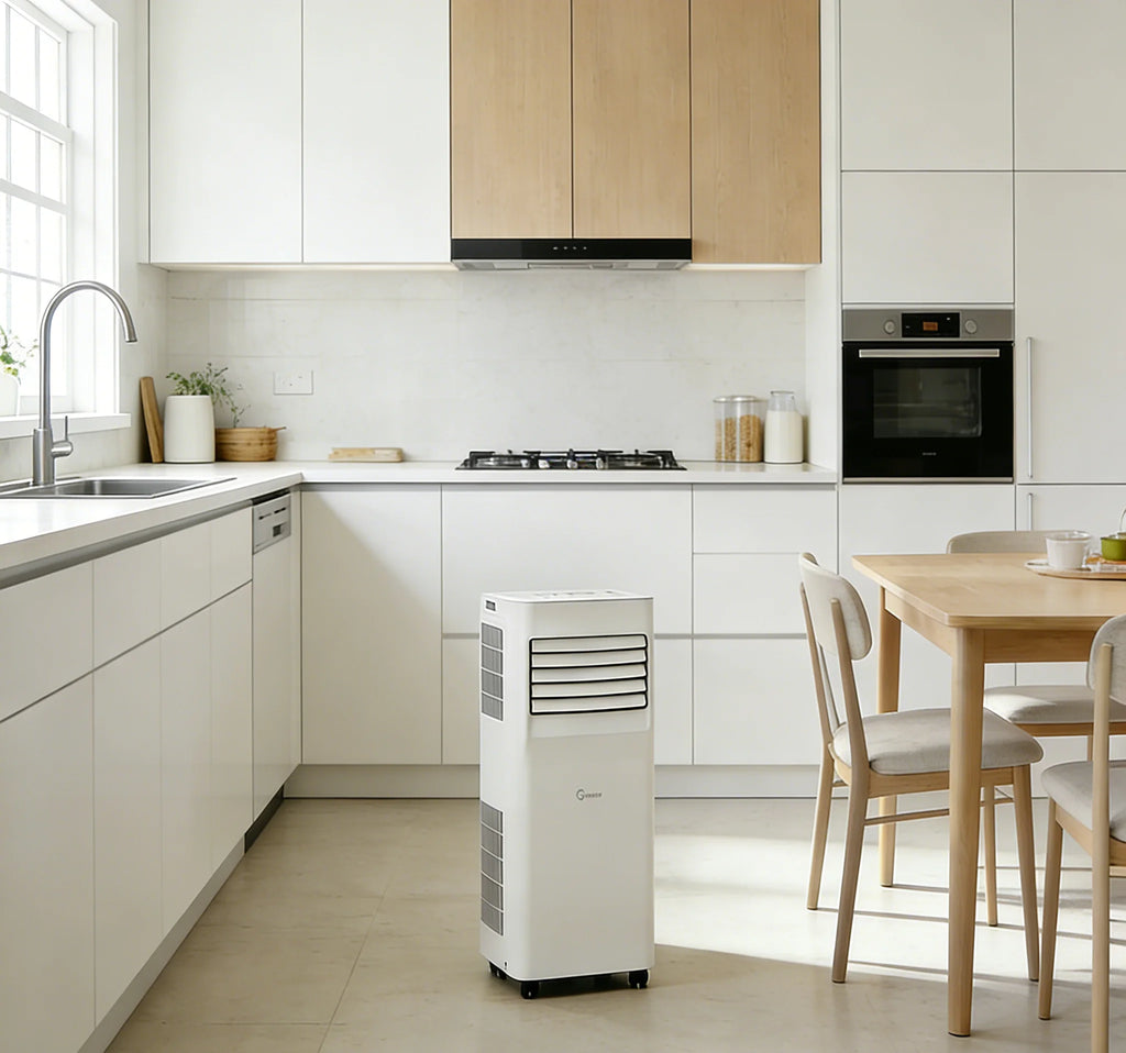 Midea 3-in-1 Portable AC Unit Refurbished Air Conditioner Wheeler Cool Fan Dehumidifier Lightweight Moving Aircon with Easy Install Hardware