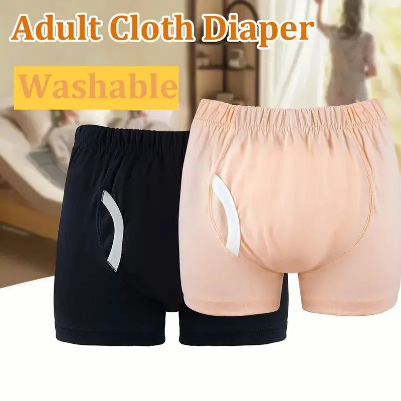 AIO Adult Diaper Pants Men Women Washable Incontinence Shorts Pants Patient Reusable Breathable Diaper for Elderly Dropshipping