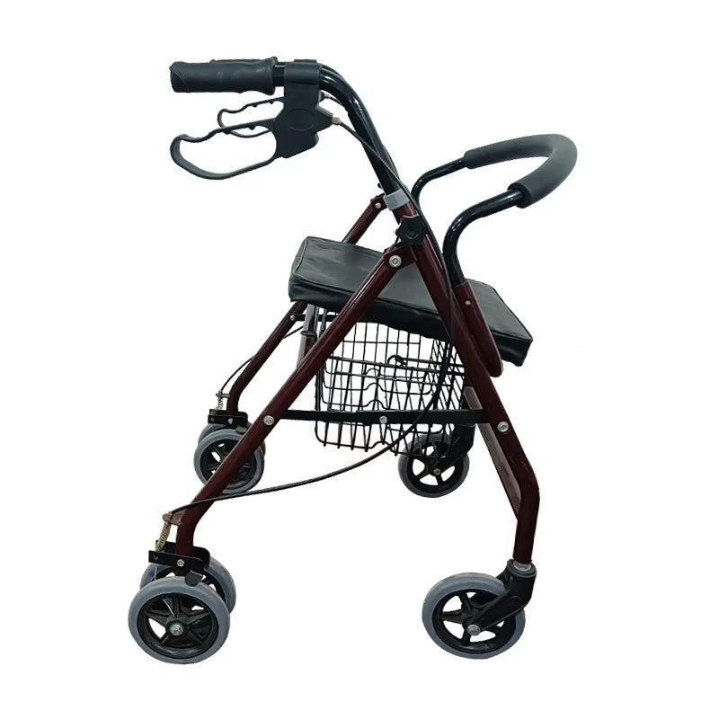 New Design Space Saver Medical Folding Elderly Walking Walker Rollator with Seat