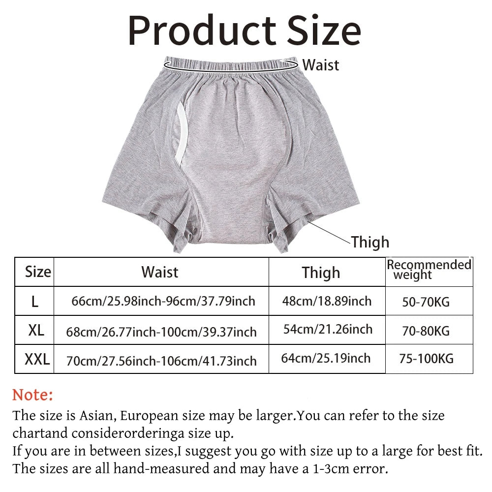AIO Adult Diaper Pants Men Women Washable Incontinence Shorts Pants Patient Reusable Breathable Diaper for Elderly Dropshipping